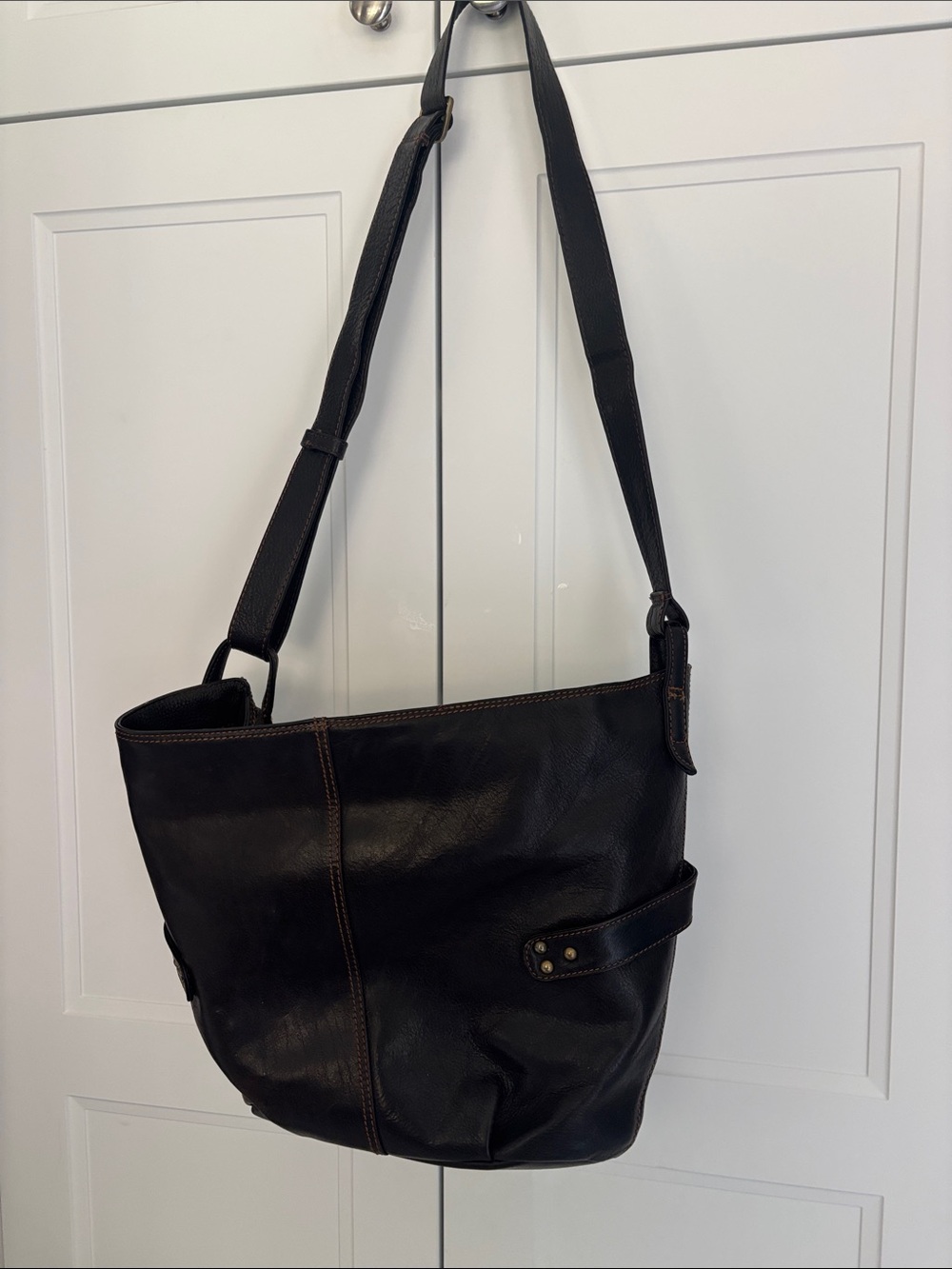 Classic Black Leather Shoulder Bag for Women